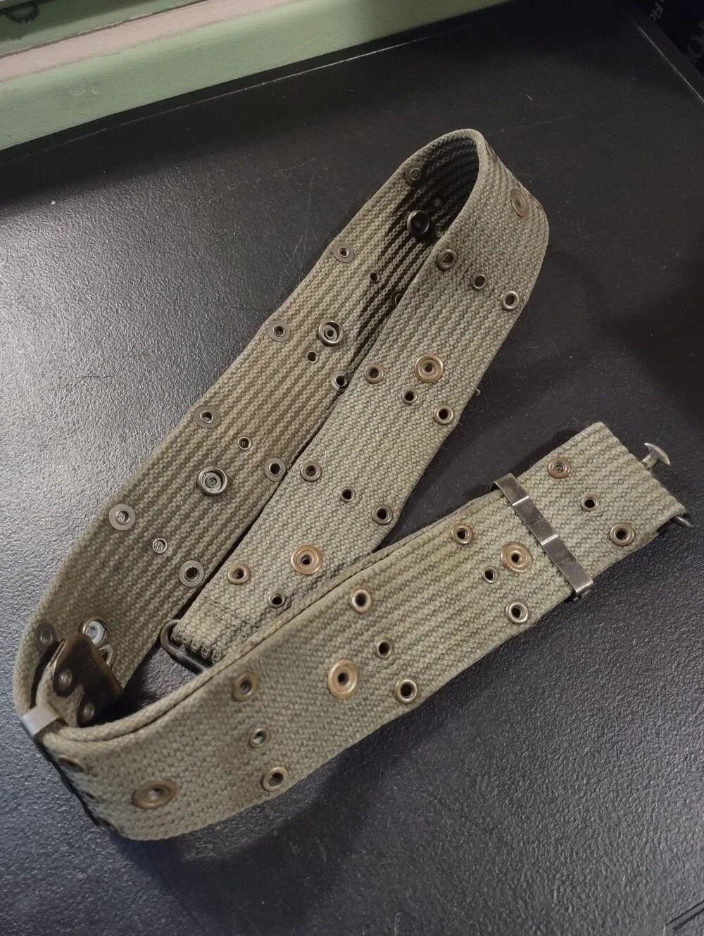 Men's Olive Green Canvas Utility Belt Or Bag Strap - Adjustable Military Style